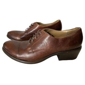 Frye Carson Brown Leather Oxford Brogue Shoes Low Heel - Women’s size 9